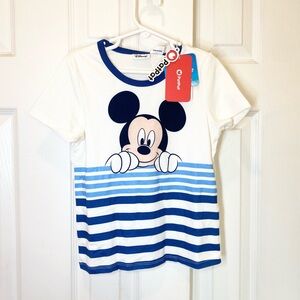 Boy Disney T-Shirts - Mickey Mouse Shirts with Blue Striped Print